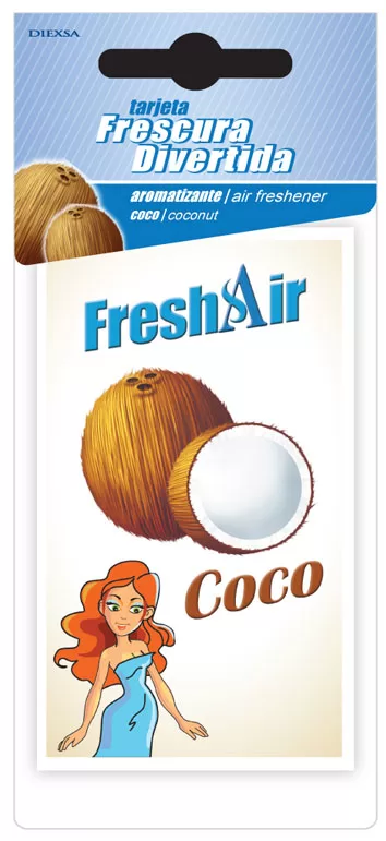 Mini-Tarjeta Aromatizante FreshAir Coco Mini-Tarjeta desodorante para autos